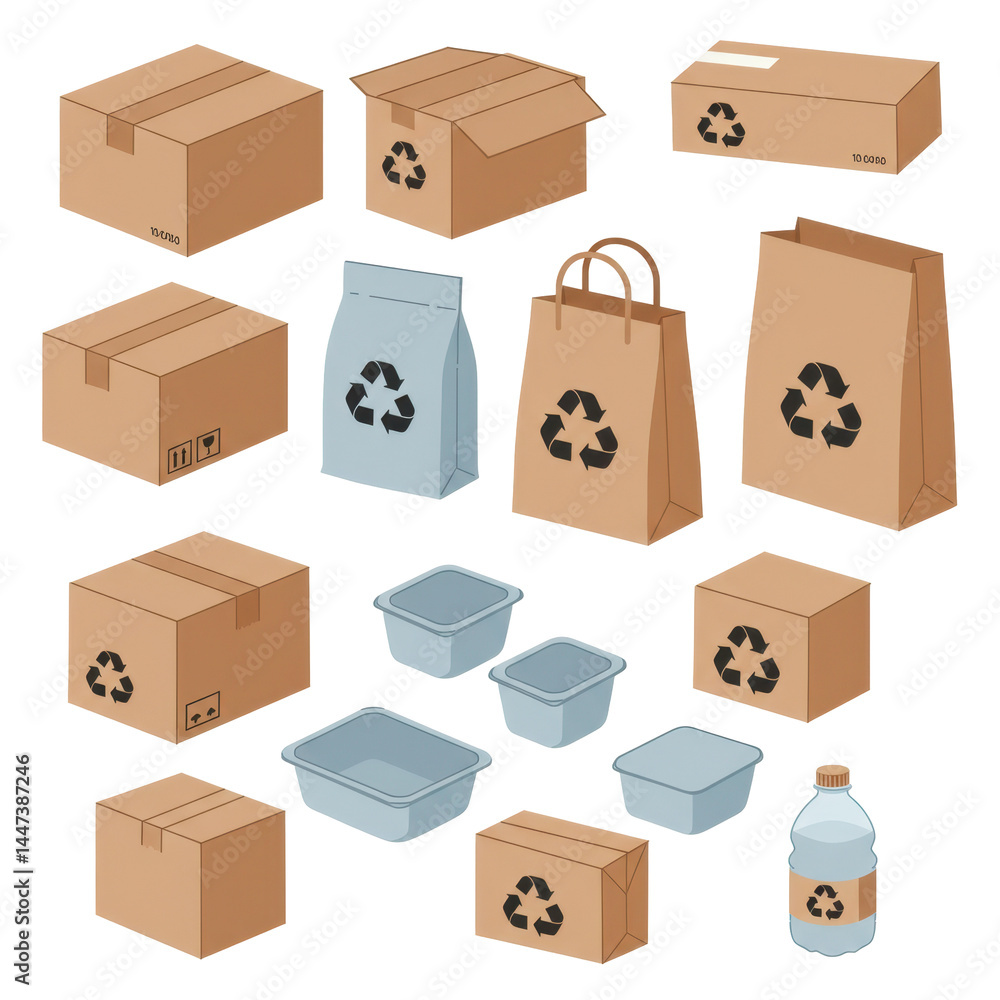 Fototapeta premium Assortment of sustainable packaging products