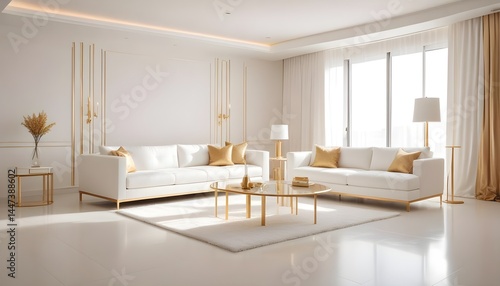 Photo interior modern design room 3d illustration