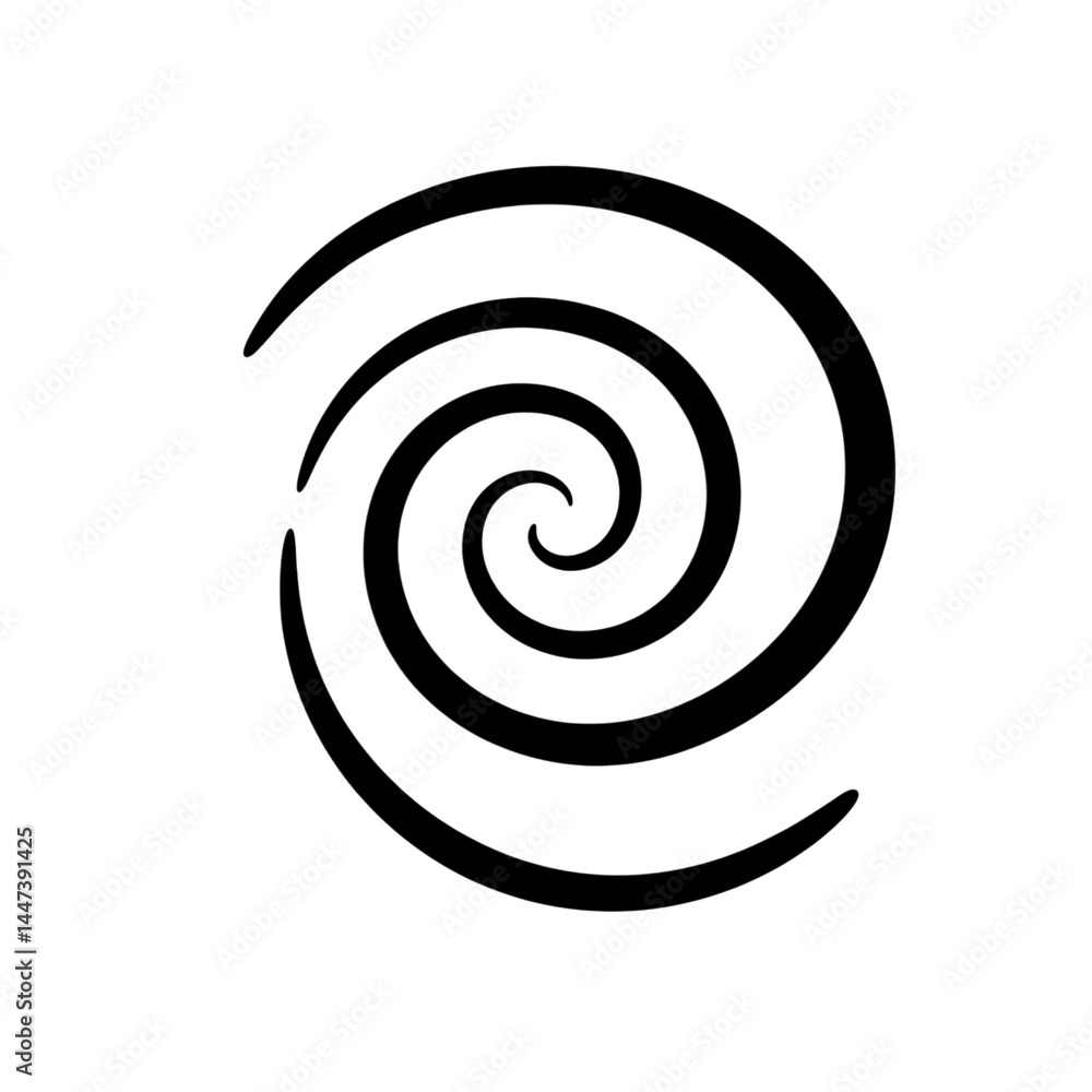 Illustration of black spiral lines on white background Illustration of black spiral lines on white background