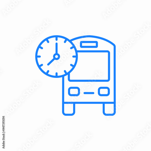 bus or tram wait time icon sign vector