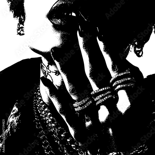 Black and White Silhouette Collection of People in Emotional and Social Scenes – Friends, Couples, and Community in Ink Splatter Art Style