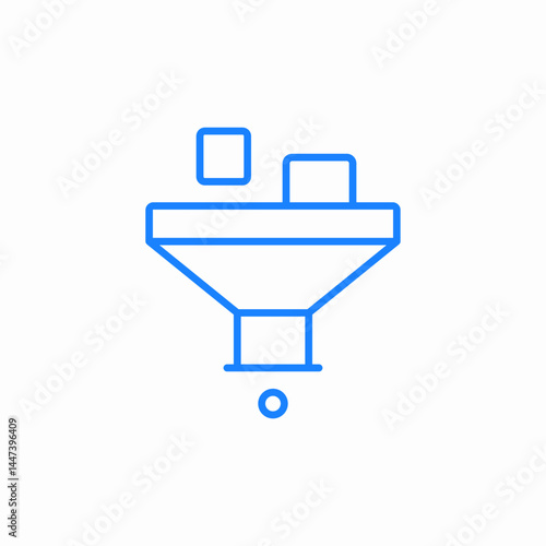funnel with two squares on top icon sign vector
