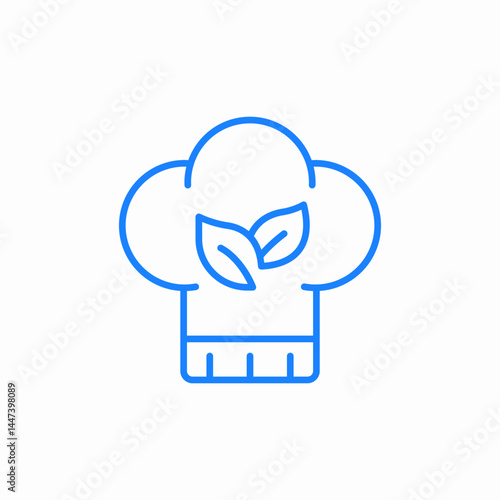 kitchen food chef chef hat vegan icon sign vector