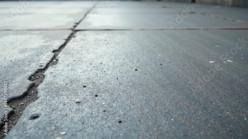 Obraz na płótnie A Close-Up View of a Cracked and Textured Pavement Surface Showing Subtle Details and Imperfections w salonie