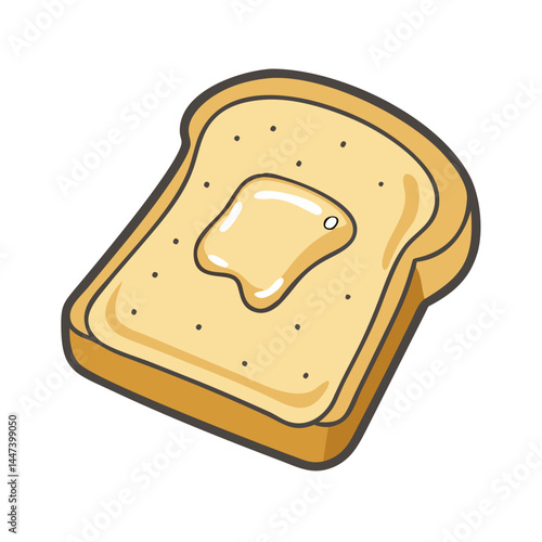 Toast bread breakfast food honey delicious tasty sweet morning meal yummy snack baked slice cartoon