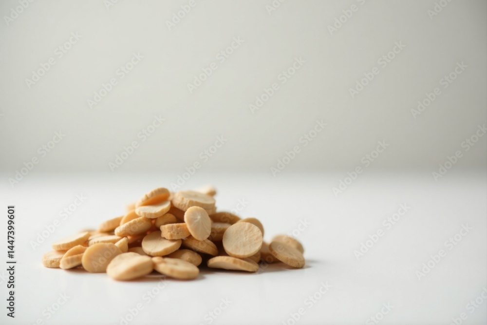 A Delicate Pile of Pale Yellow Sliced Root Vegetables on a Pristine White Surface