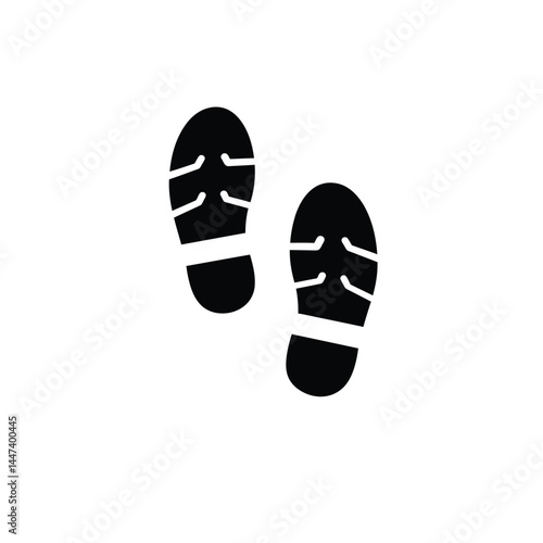 Vector icon of human legs (traces, imprint) on a white isolated background.