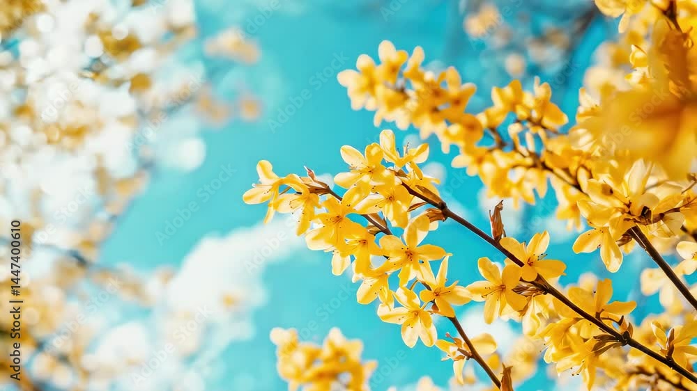 Yellow Forsythia Flowers in Sunlight Yellow Forsythia Flowers in Sunlight