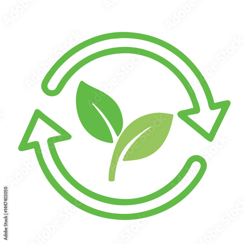 recycle symbol on white background