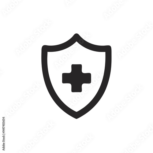 Shield with a medical cross in the center