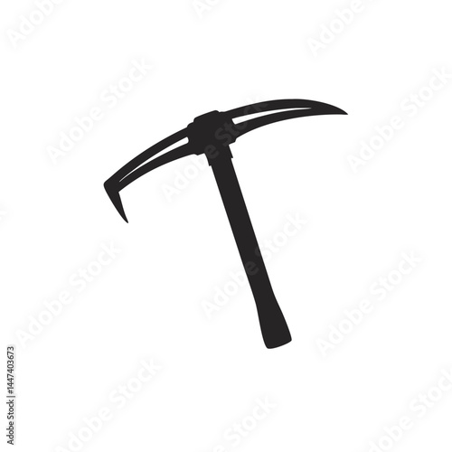Silhouette of a pickaxe on white background