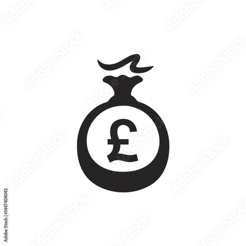 Black money bag with pound sterling symbol