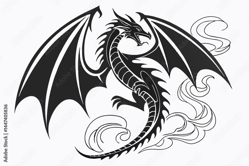 Obraz premium Dragon shillutte
