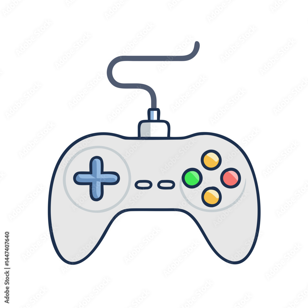 Illustration of gamepad controller gaming console joystick for video games entertainment device Illustration of gamepad controller gaming console joystick for video games entertainment device