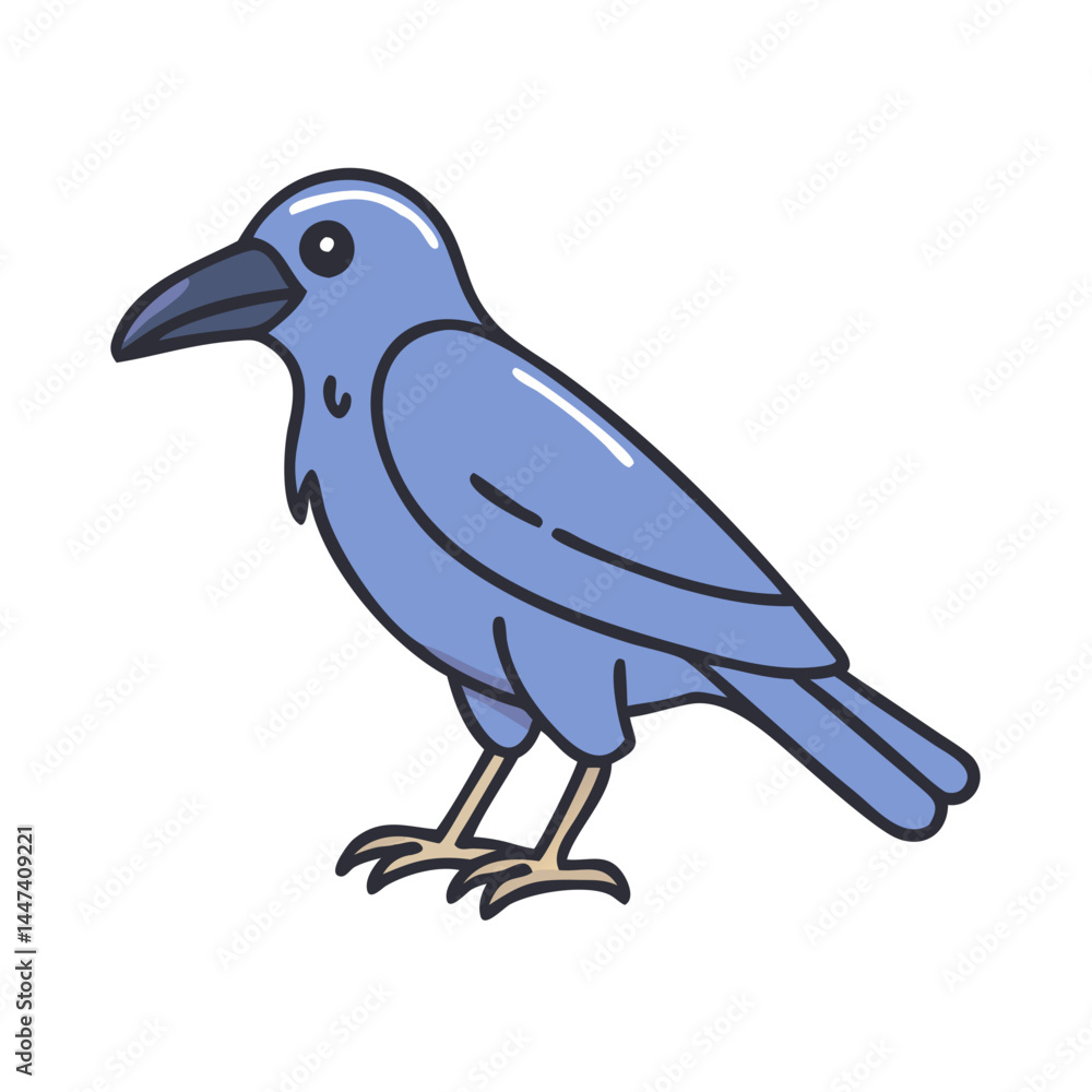 Illustration of a blue crow bird animal avian species perching wildlife nature design vector art Illustration of a blue crow bird animal avian species perching wildlife nature design vector art