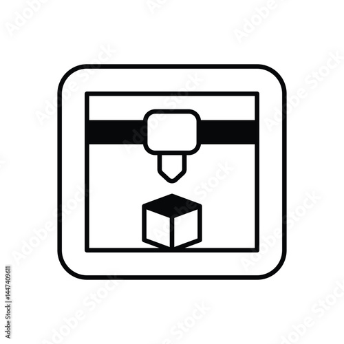 3D Printer Icon vector stock illustration