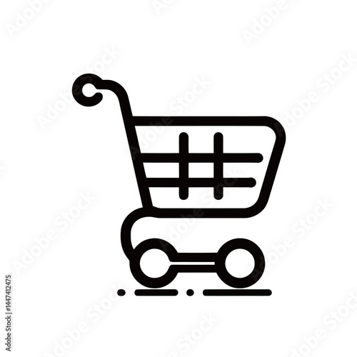 Shopping Cart Icon. Modern illustration of a shopping cart icon, perfect for e-commerce, retail, and shopping-related designs.
