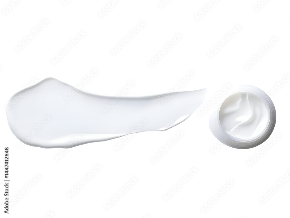 White Cream Smear Swatch Isolated Background Illustration White Cream Smear Swatch Isolated Background Illustration