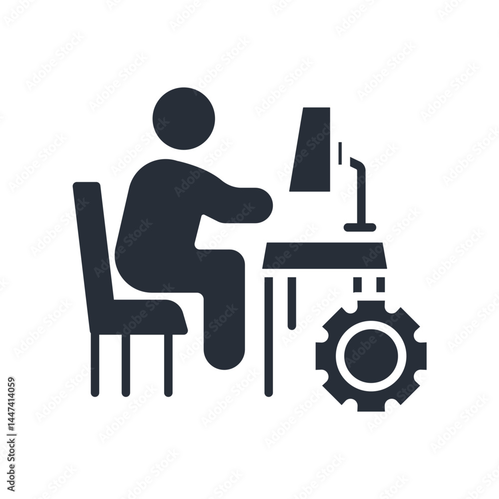 it manager icon. vector.Editable stroke.linear style sign for use web design,logo.Symbol illustration. it manager icon. vector.Editable stroke.linear style sign for use web design,logo.Symbol illustration.