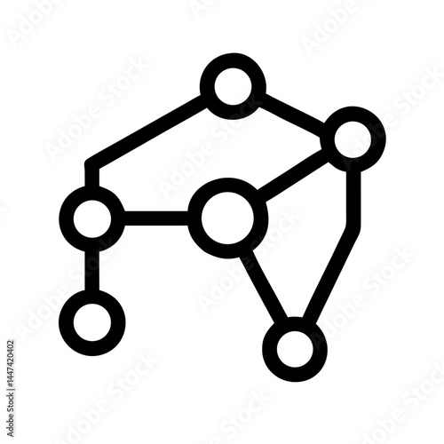 Digital Links: Network Node Connectivity Icon Vector