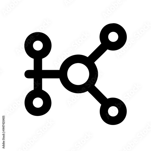 Digital Links: Network Node Connectivity Icon Vector