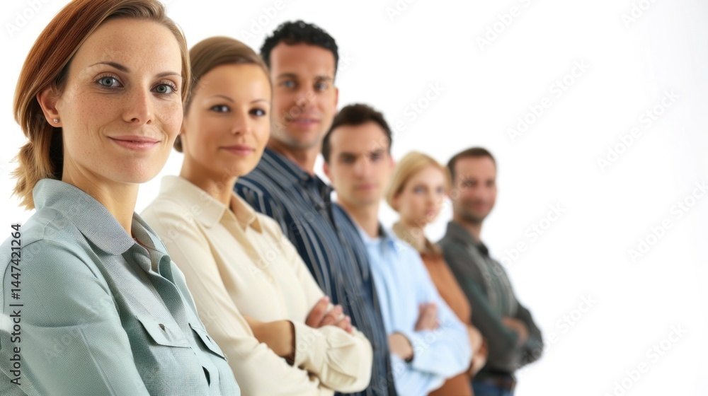 Team standing shoulder-to-shoulder in line Team standing shoulder-to-shoulder in line