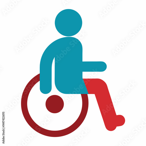 Wheel Chair User icon silhouette vector illustration
