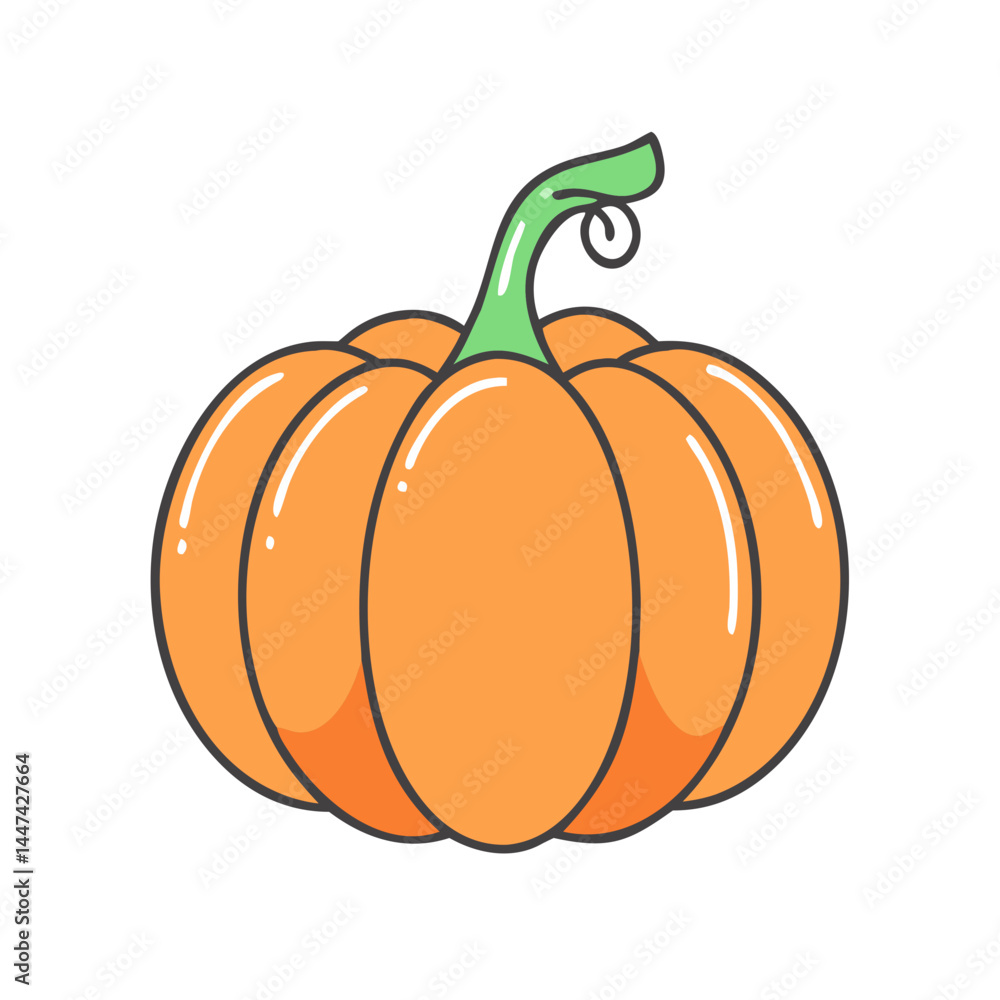 Obraz premium Illustration of orange pumpkin, halloween pumpkin, autumn pumpkin, fall pumpkin, squash, gourd, vegetable