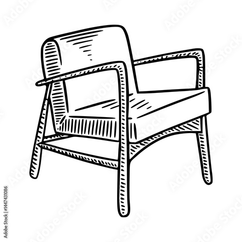 hand-drawn comfortable armchair design