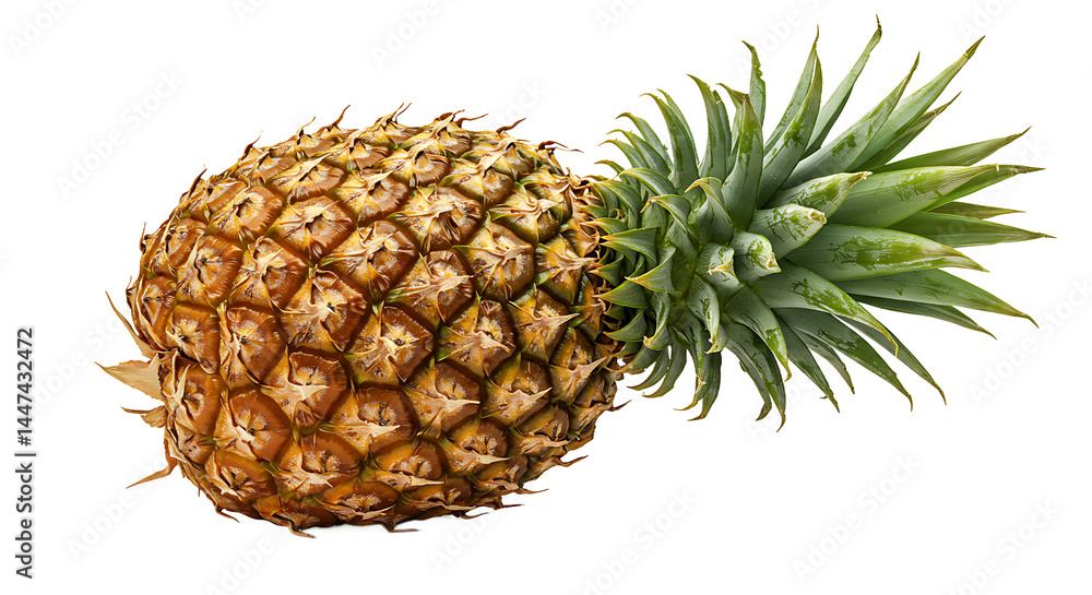 Close up of a pineapple on a black background view Close up of a pineapple on a black background view