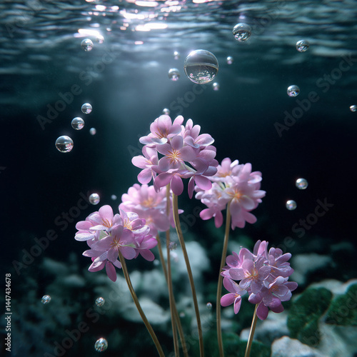 Obraz na płótnie A bunch of pink flowers are floating in the water w salonie