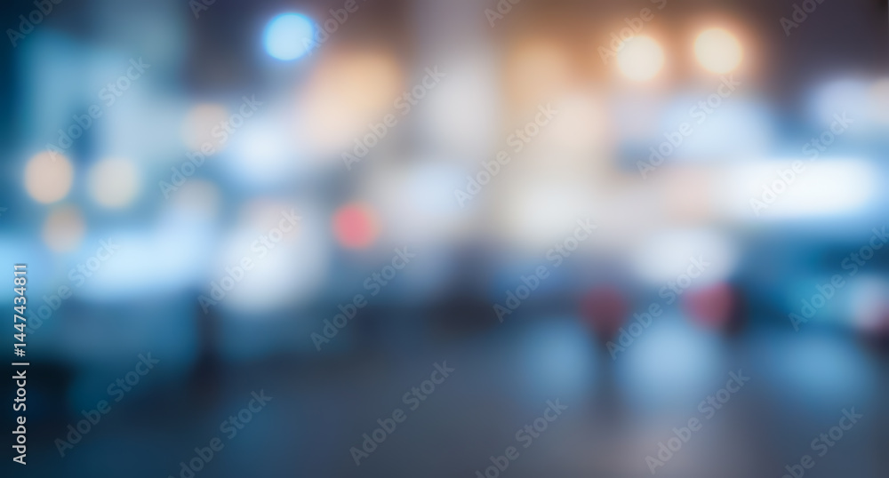 Abstract blurred city street scene with lights at night creating bokeh effect. Abstract blurred city street scene with lights at night creating bokeh effect.