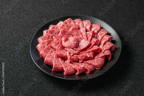 牛肉　黒毛和牛　ロース肉　スライス Beef, Japanese Black Beef, Loin, Sliced