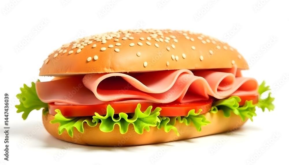 sandwich with ham isolated on white background sandwich with ham isolated on white background