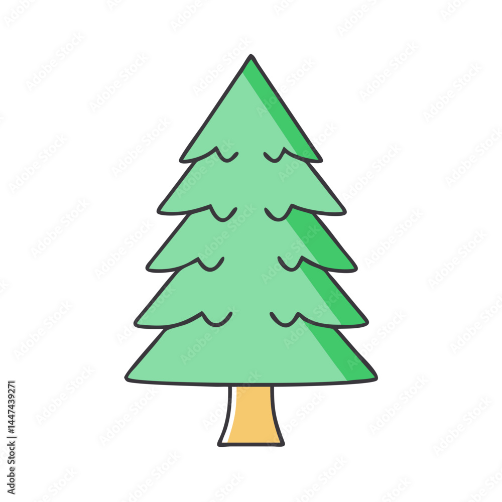 Illustration of evergreen tree drawing for christmas tree vector graphic design element isolated on white background Illustration of evergreen tree drawing for christmas tree vector graphic design element isolated on white background