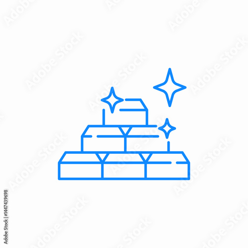gold bars sparkling icon sign vector