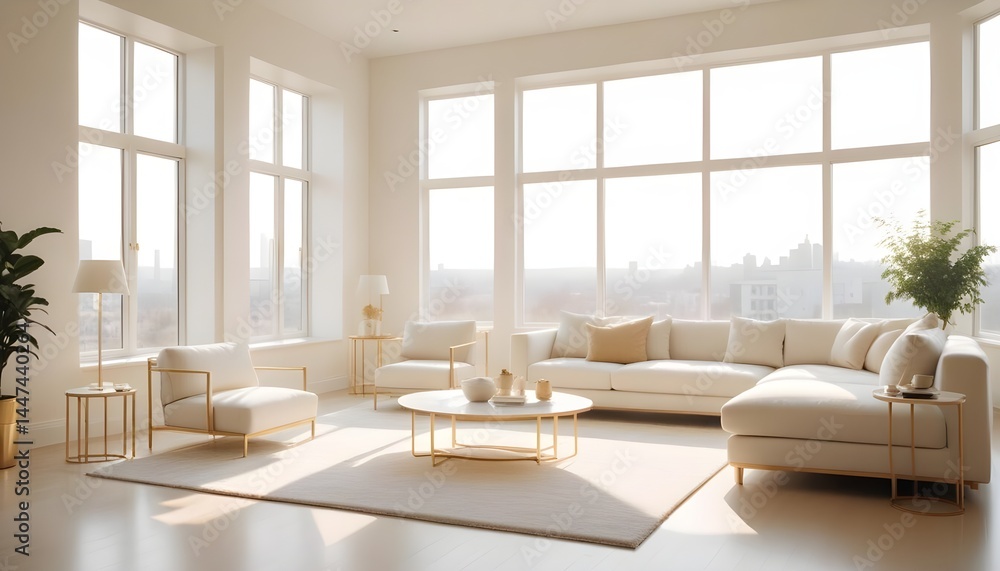 Fototapeta premium Photo interior modern design room 3d illustration