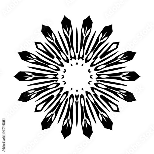 Abstract black and white floral vector design element for patterns backgrounds and design projects use  char