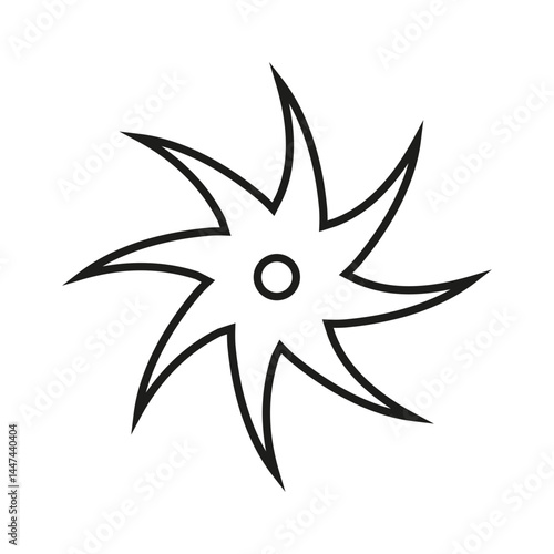 Shuriken icon vector. Ninja illustration sign. Throwing stars symbol or logo.