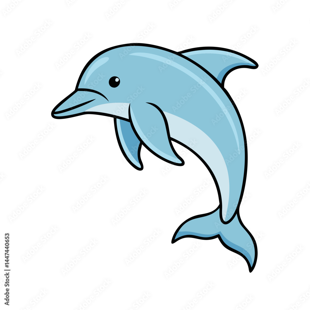 Fototapeta premium Dolphin illustration dolphin drawing ocean animal marine life aquatic mammal sea creature art design vector
