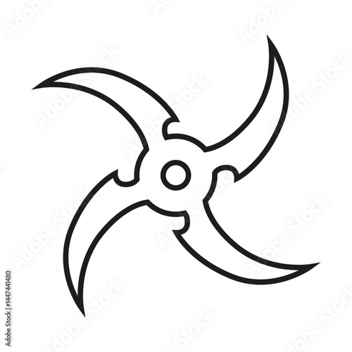Shuriken icon vector. Ninja illustration sign. Throwing stars symbol or logo.