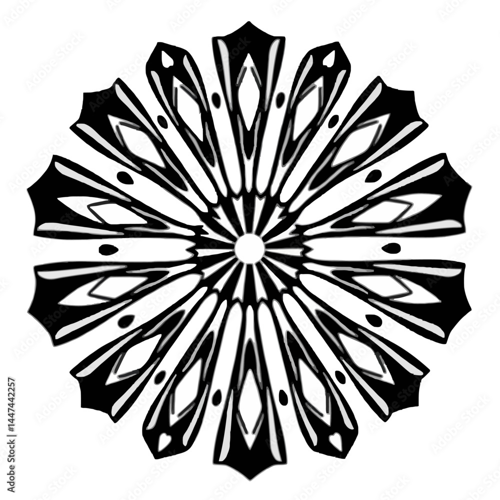 Black and white floral mandala pattern design vector graphic art decorative element illustration artwork print Black and white floral mandala pattern design vector graphic art decorative element illustration artwork print