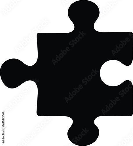 puzzle piece silhouette vector illustration