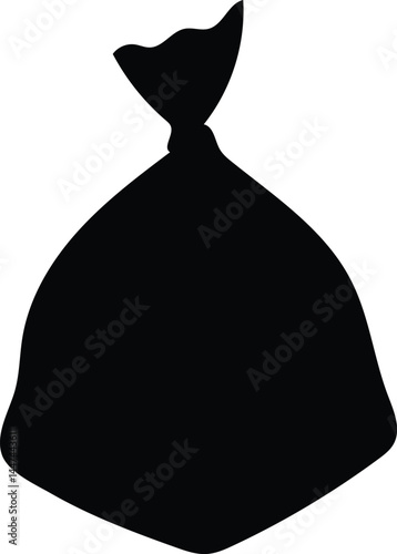tied garbage bag silhouette vector illustration