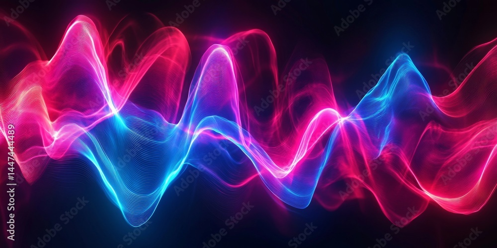 Abstract Glowing Waves Graphic Design