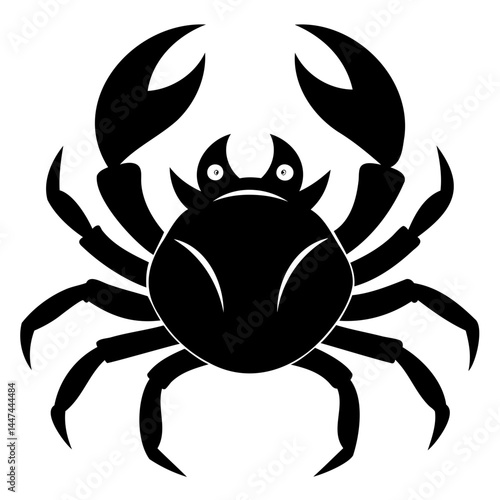 Black crab icon silhouette vector illustration isolated on a transparent background for seafood designs marine logos and ocean themed graphics