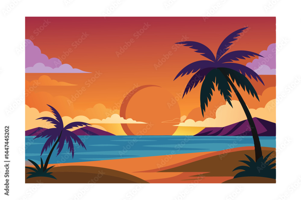 Fototapeta premium palm trees on the beach