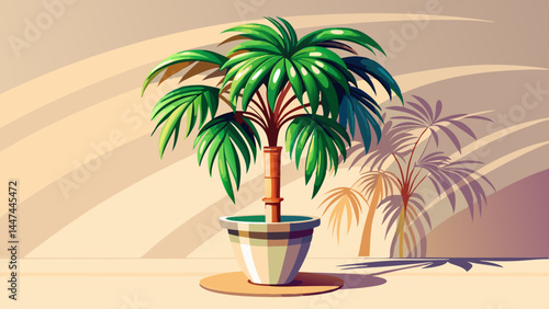 The parlor palm stands tall with classic tropical beauty.
Its modern pot grounds the design in stylish simplicity.
Natural shadows enhance the plant’s realism.
Perfect for indoor jungle vector collect