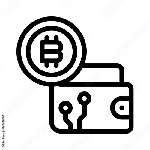 cryptocurrency wallet line icon