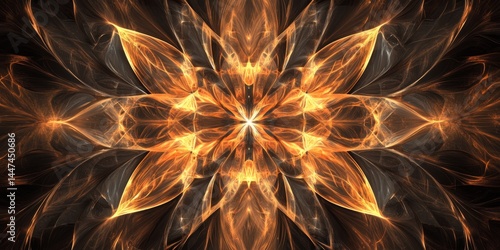 Obraz na płótnie Abstract Fractal Flower Design w salonie